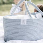 FEPHAS Rope Diaper Caddy | Misty Blue