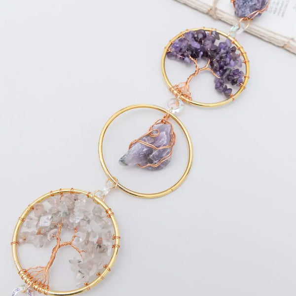 Crystolver Tree of Life Gemstone Beaded Wall Hanger