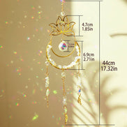 Crystolver Lotus Moon Suncatcher Crystal Prism Hanging