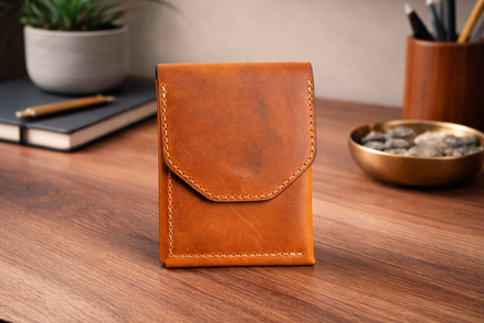 Leather Cash Wallet, Vertical Minimalist Wallet, 2026 wallet