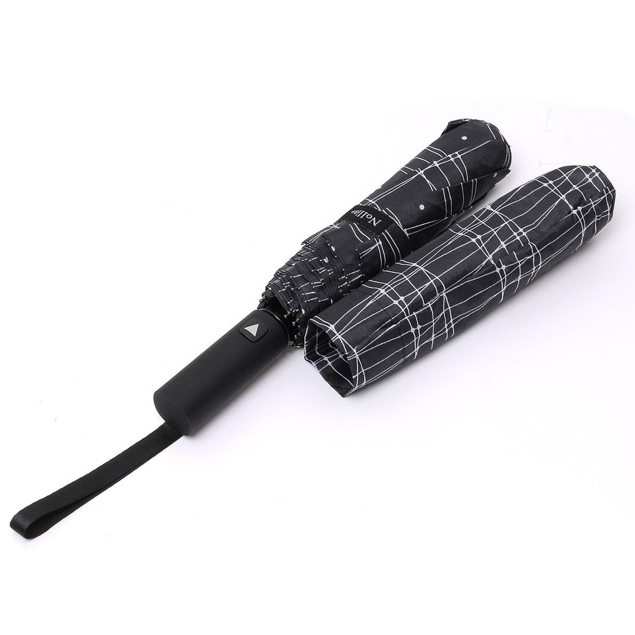 SELINI Compact Black/White Line-auto open umbrella-UM3224-BK