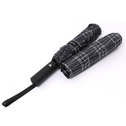SELINI Compact Black/White Line-auto open umbrella-UM3224-BK