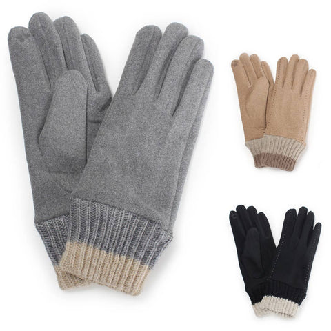 FASHION CITY Knit Cuff Touch Smart Gloves