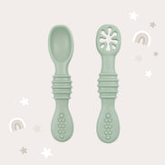 Baby bliss Infant Training Spoons for Self Feeding - Sage