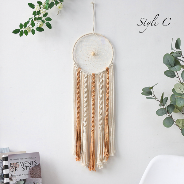 Crystolver Bohemian Macrame Moon Sun Dreamcatcher