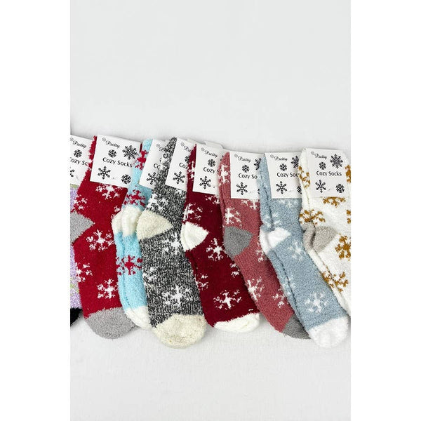 Love & repeat Soft Textured SnowFlake Cozy Socks