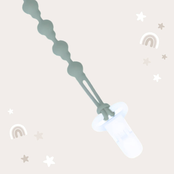 Baby Bliss Pacifier Clip - Sage & Dusty Teal