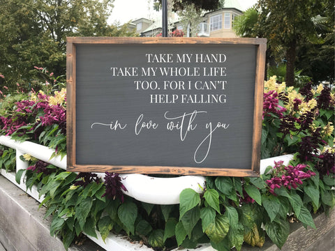 Rustic wooden sign, inspirational sign, Take my hand