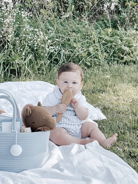 FEPHAS Rope Diaper Caddy | Misty Blue
