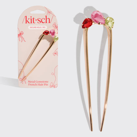 KITSCH Holiday Gemstone French Hair Pin