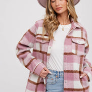 BLUIVY PLAID BRUSHED FLANNEL SHACKET