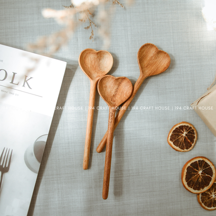 XOXO Engraved ELORA Wooden Heart Spoon - Home Decor & Gifts
