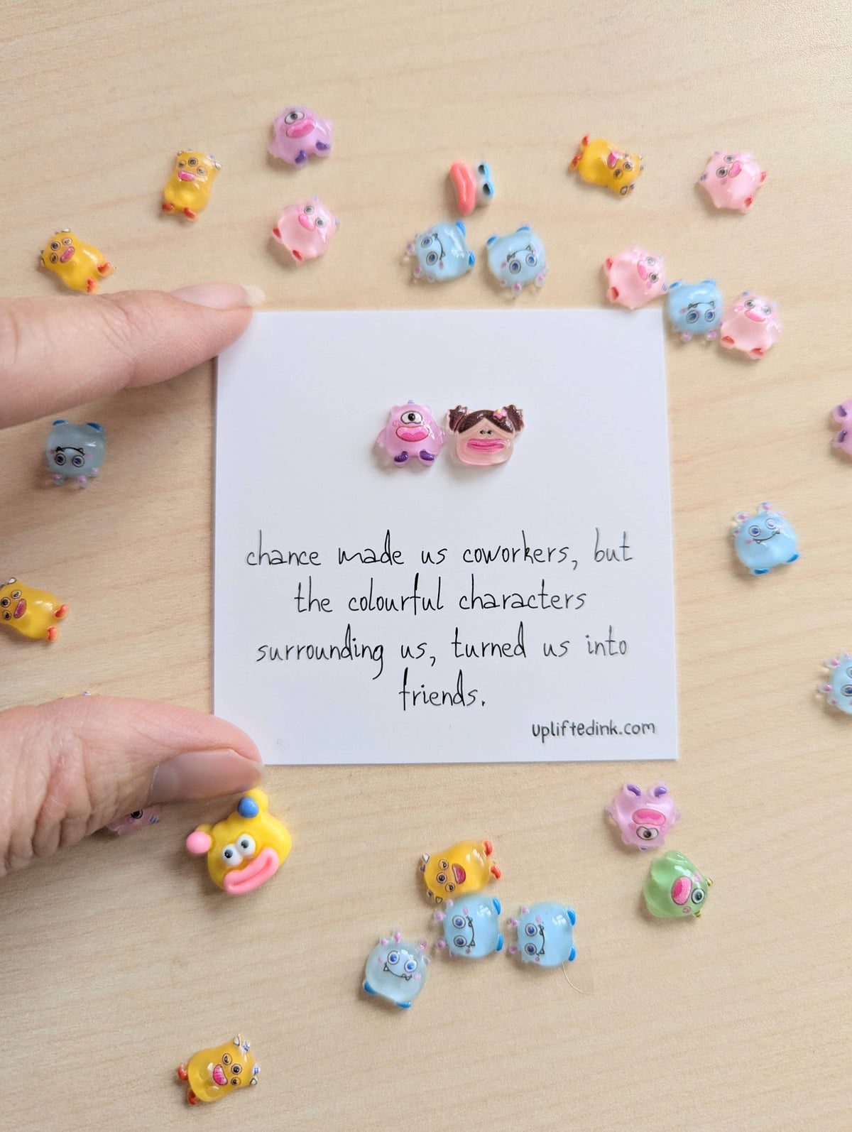 UNLIFTED INK Coworker BFF Card with 2 Mini Figurines & Custom Message