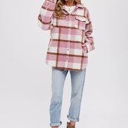 BLUIVY PLAID BRUSHED FLANNEL SHACKET