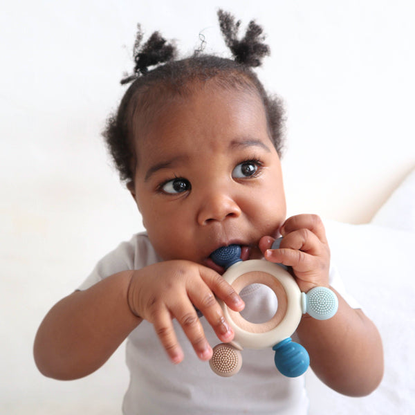 Baby Bliss Teether Ring - Blue Tones