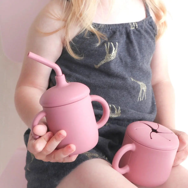 Baby bliss Sippy Cup with Straw, Spill-Proof & Anti-Stain - Almond