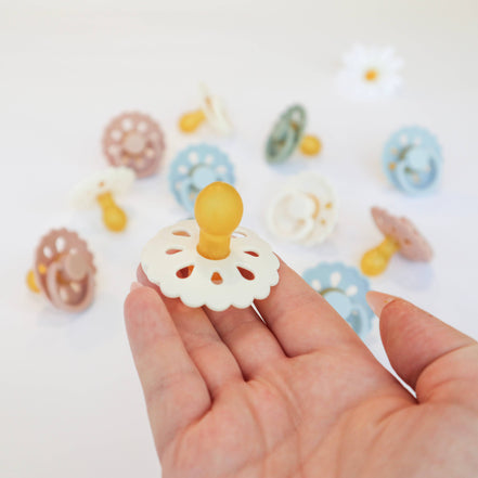 Baby bliss Natural Latex Pacifiers - Size 2 (6-18M) Sage & Dusty Blue