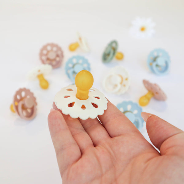 Baby bliss Natural Latex Pacifiers - Size 1 (0-6M) Blush & Cream