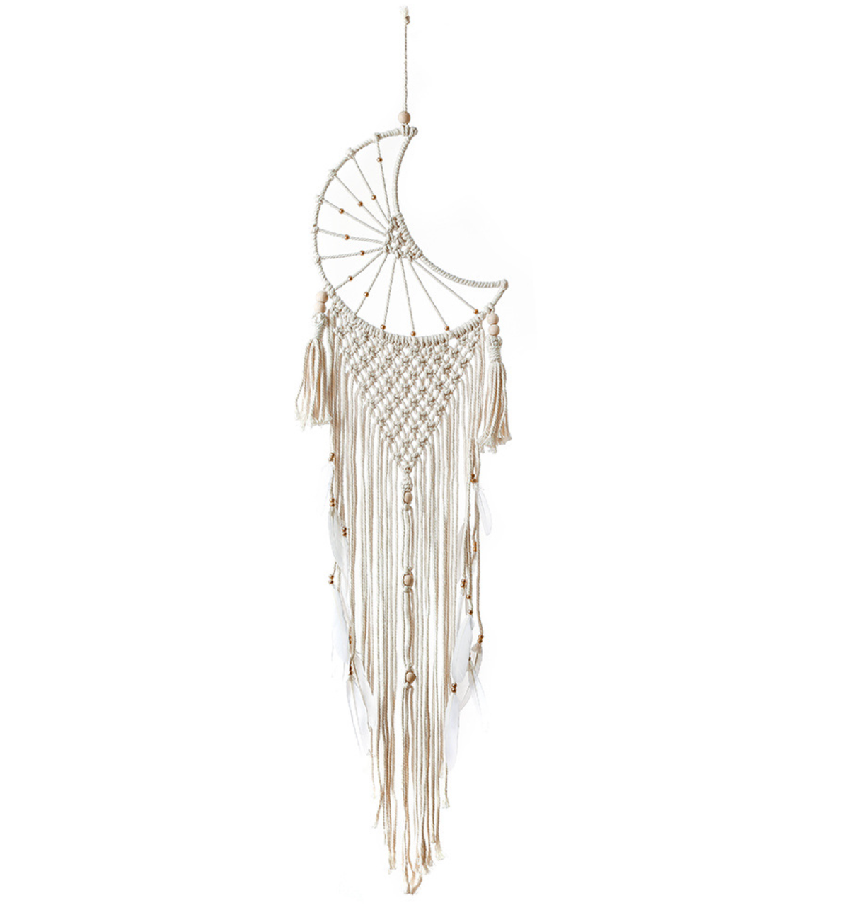 Crystolver Moon Macrame Wall Hanging  Dreamcatcher