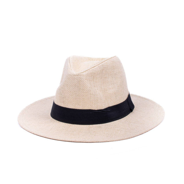 SELINI Men's S/S Flat Brim Black Banded Fashion Fedora hat-FSS17137