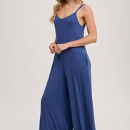 BLUIVY CRISS-CROSS BACK WIDE LEG JUMPSUIT
