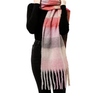 JC SUNNY FASHION Oversized Colorful Cozy Long Fringe Fuzzy Scarf