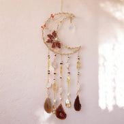 Crystolver Red Agate Blooming Flower Wired Sun Catcher