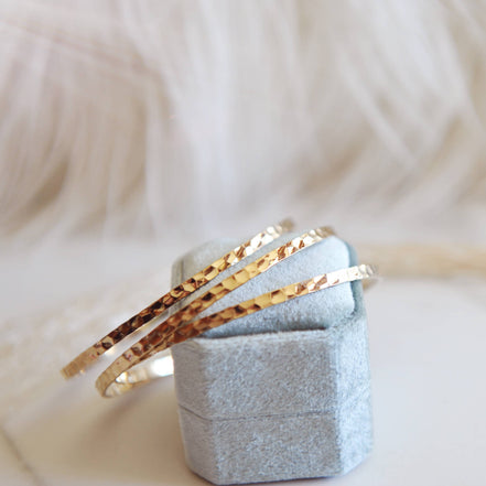 Oh So Lovely Hammered gold bracelet, Dixie