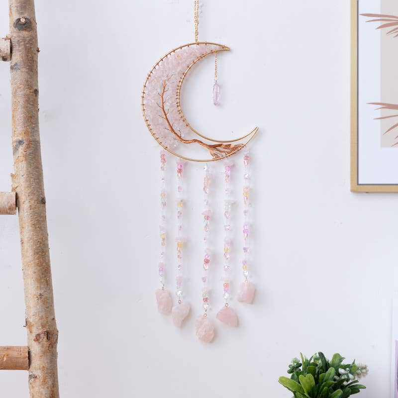 Crystolver 60cm Crystal Tree of Life Moon Dreamcatcher