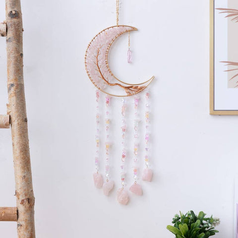 Crystolver 60cm Crystal Tree of Life Moon Dreamcatcher