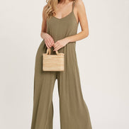 BLUIVY CRISS-CROSS BACK WIDE LEG JUMPSUIT