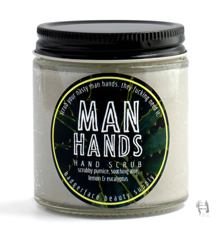 Badgerface Hand Scrub for Men. Pumice Scrub. Gift for Him.