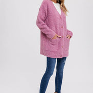 BLUIVY BUTTONED BOUCLE CARDIGAN