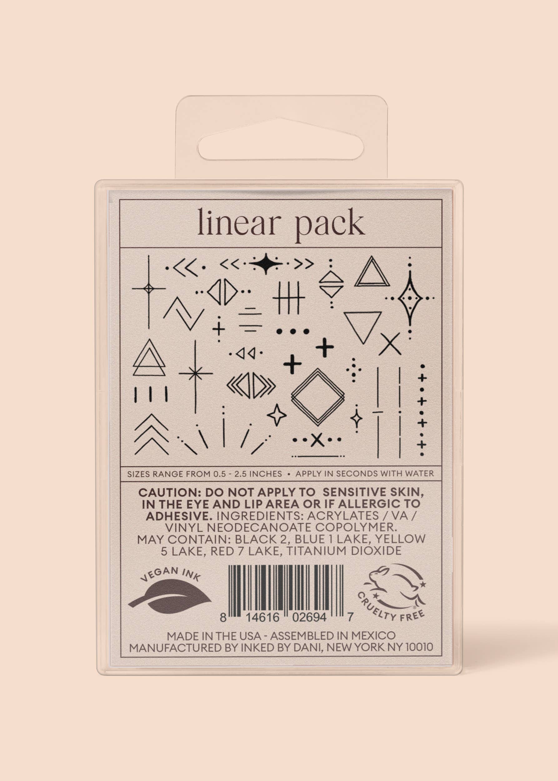 INKED BY DANI Linear Temporary Tattoo Pack