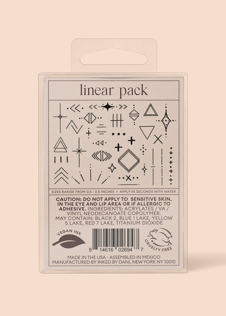 INKED BY DANI Linear Temporary Tattoo Pack