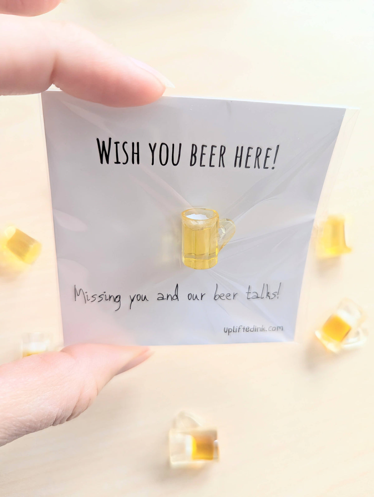 UNLIFTED INK Funny Beer Thinking of You Card with Mini Beer Mug | Gift