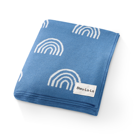 Bleu La La 100% Luxury Cotton Swaddle Receiving Baby Blanket - Rainbow