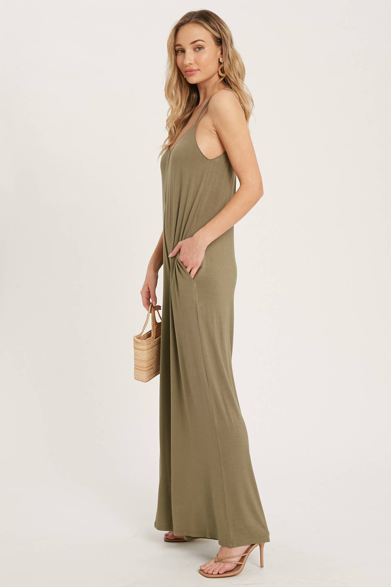BLUIVY CRISS-CROSS BACK WIDE LEG JUMPSUIT