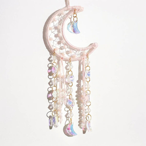 Crystolver Woven round/moon Suncatcher Hanging