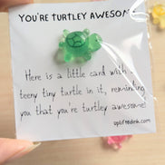 UPLIFTED INK Turtley Awesome Card & Turtle Figurine with Personal Note