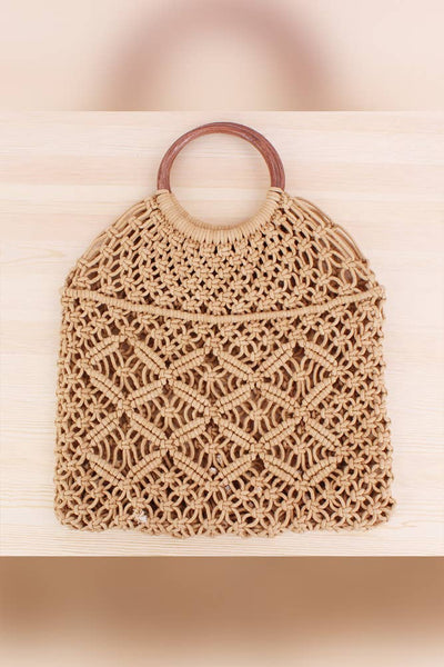Hand Knitting Beach Straw Bag