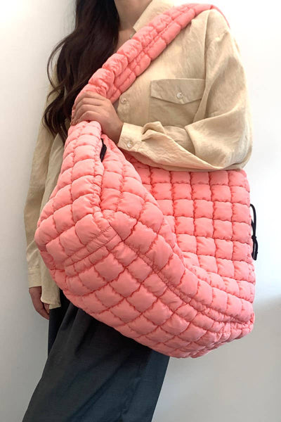 24 POPS Oversized Quilted Carryall Crossbody Bag