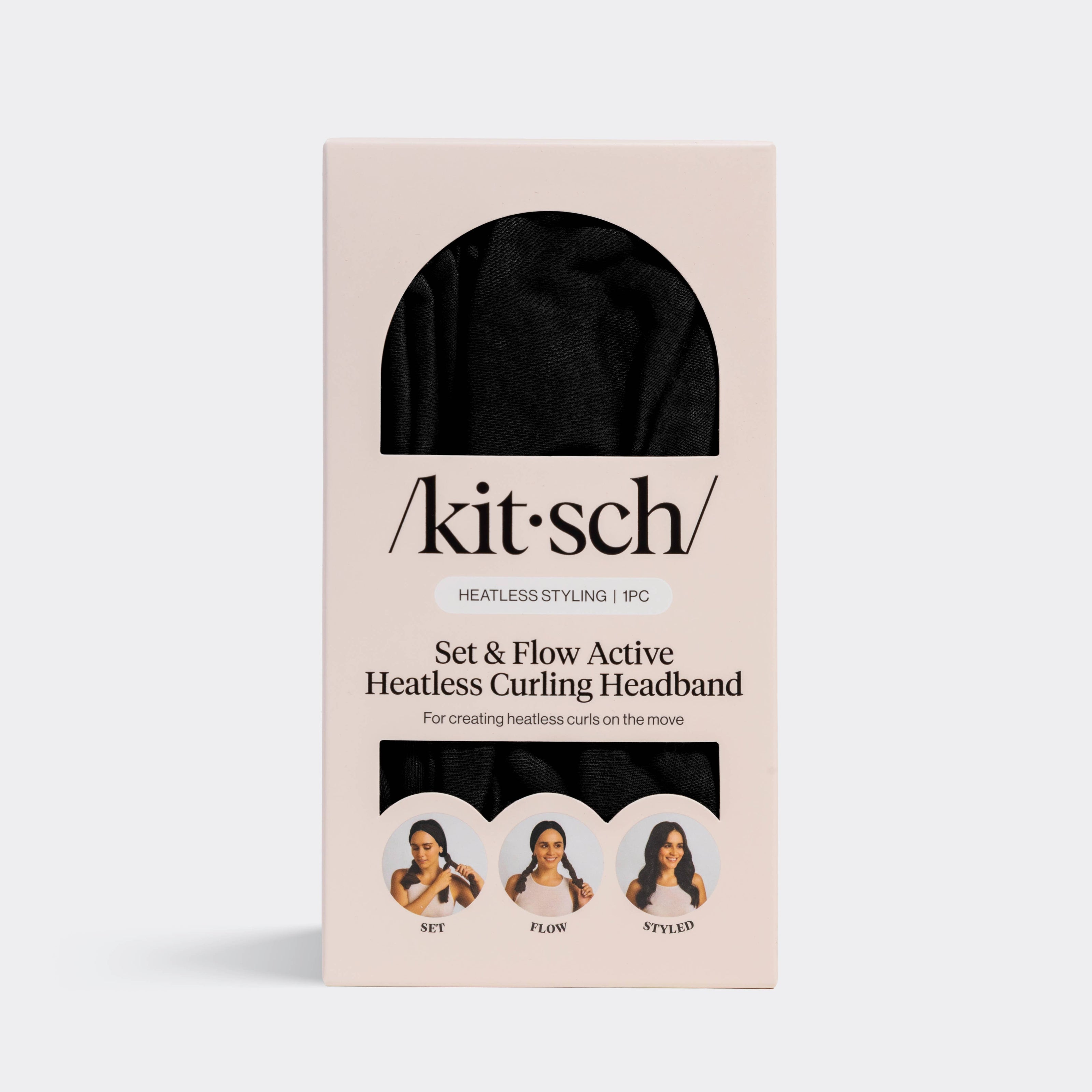 KITSCH Set & Flow Heatless Curling Headband - Black