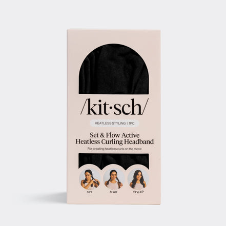 KITSCH Set & Flow Heatless Curling Headband - Black