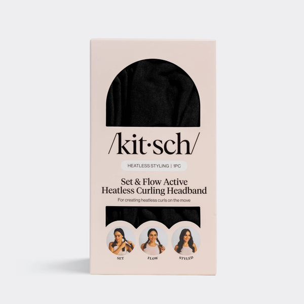 KITSCH Set & Flow Heatless Curling Headband - Black