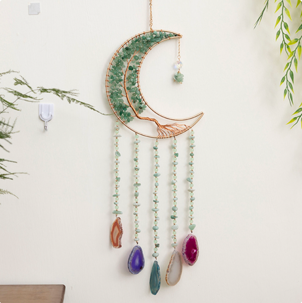 Crystolver 60cm Crystal Tree of Life Moon Dreamcatcher