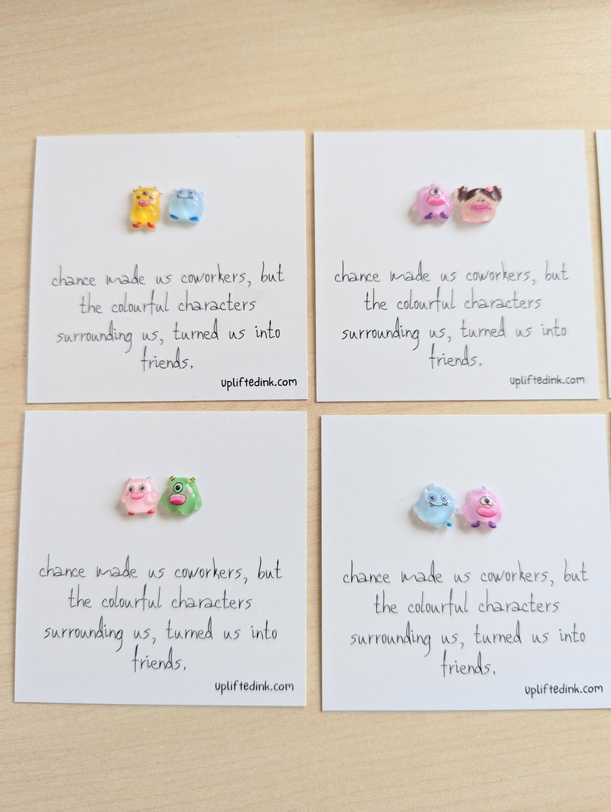 UNLIFTED INK Coworker BFF Card with 2 Mini Figurines & Custom Message