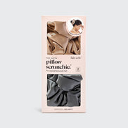 KITSCH Satin Sleep Pillow Scrunchies - Charcoal/Gold