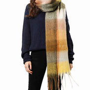 JC SUNNY FASHION Oversized Colorful Cozy Long Fringe Fuzzy Scarf