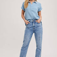 BLUIVY ESSENTIAL BUTTON UP COTTON SHIRT